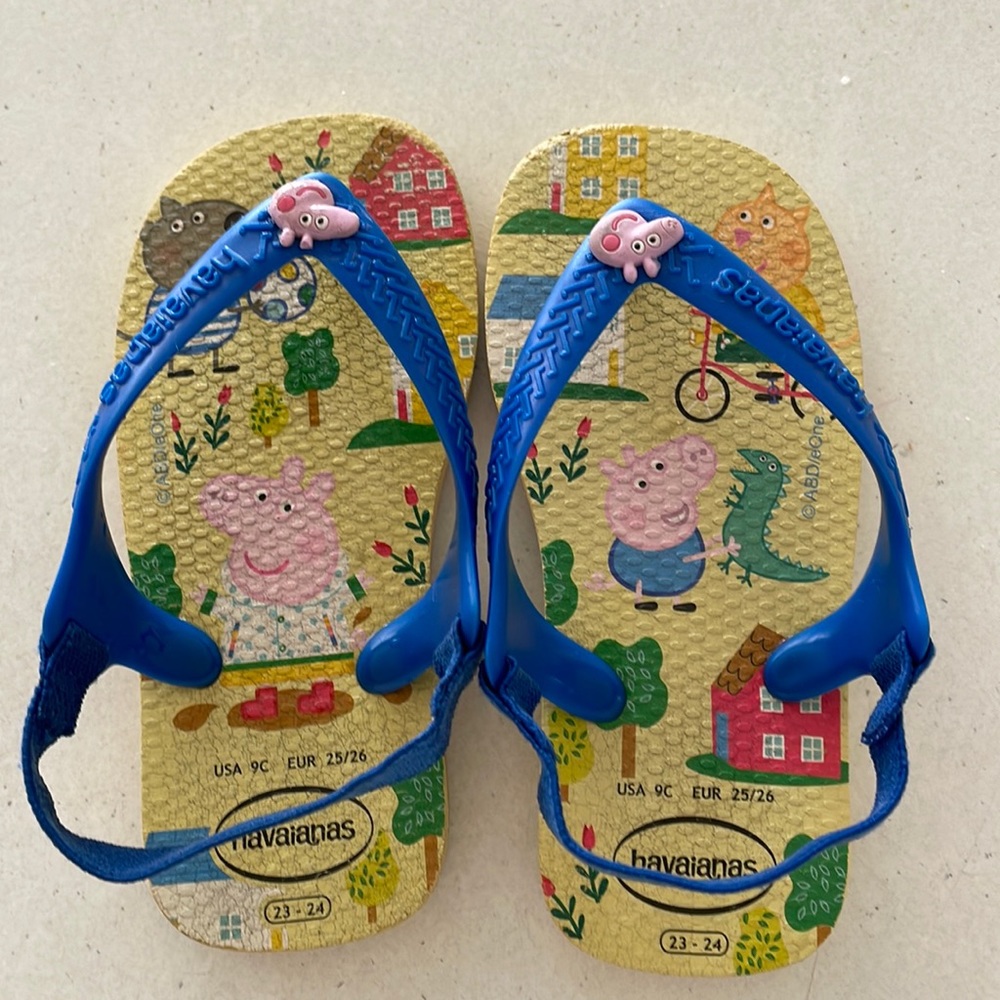 Baby Toddler Peppa pig Lemon flip flops | size 23-24 - Picture 1 of 3